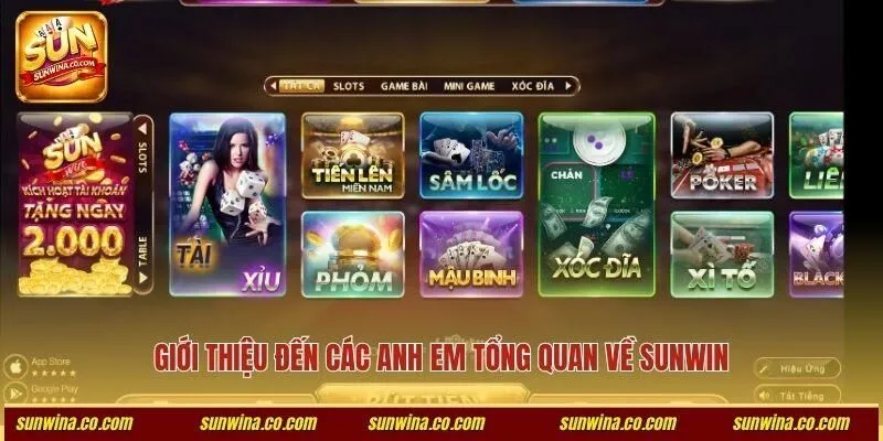 Giới thiệu đến các anh em tổng quan về Sunwin